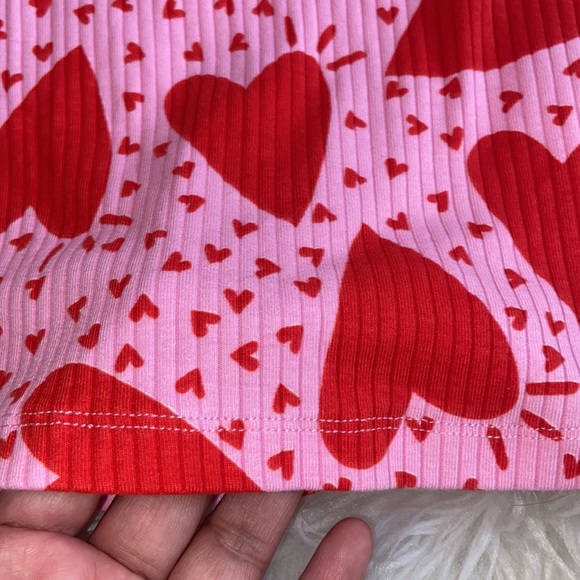 Hanna Andersson Girls Pink with Red Hearts Pajama Long Sleeves Top Sz 12 - Picture 9 of 10